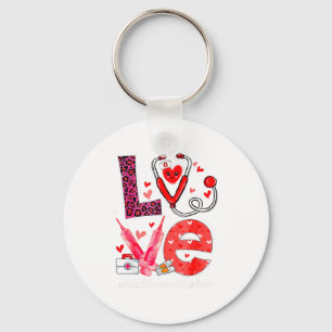 Love Heart Stethoscope Healthcare Worker Funny Val Keychain