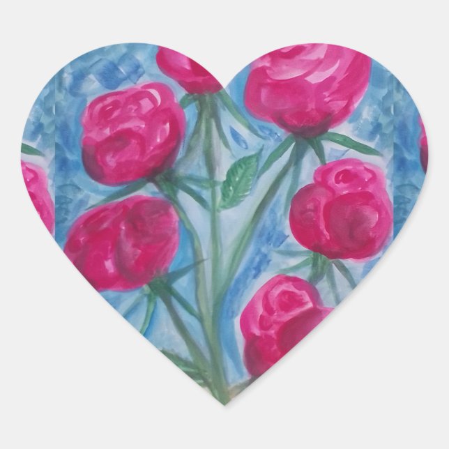 LOVE HEART STICKERS BY ARTIST PAULA REILLY. (Front)