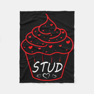 Love Heart Stud Muffin Cupcake Valentines Day  Fleece Blanket