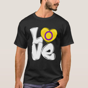 LOVE Heart Support LGBTQ Pride Month LGBT Intersex T-Shirt