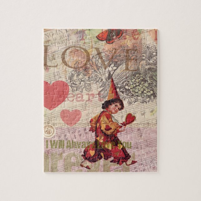Love Heart Sweetheart Valentine Cherub Jigsaw Puzzle (Vertical)