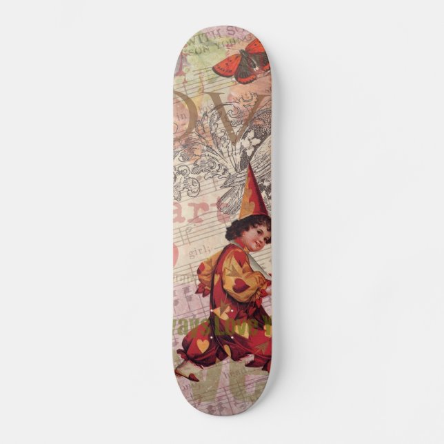 Love Heart Sweetheart Valentine Cherub Skateboard (Front)