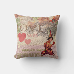 Love Heart Sweetheart Valentine Cherub Throw Pillow
