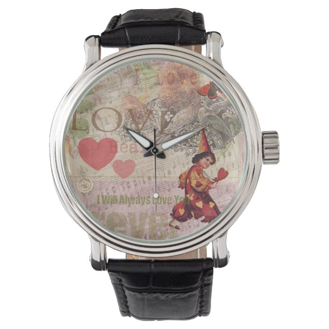 Love Heart Sweetheart Valentine Cherub Watch (Front)