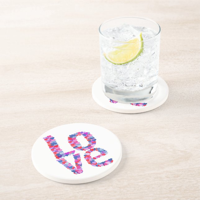 LOVE Heart Text Coaster (Side)