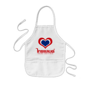 Love [Heart] Thailand ♦ Thai Language Script ♦ Kids Apron