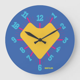 Love HEART TIME BY POP ART MASANSER PIXELAT Large Clock