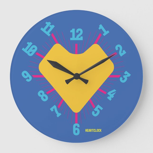 Love HEART TIME BY POP ART MASANSER PIXELAT Large Clock (Front)