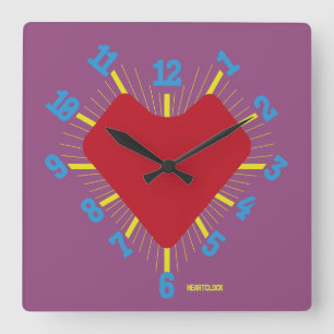 Love HEART TIME BY POP ART MASANSER PIXELAT Square Wall Clock