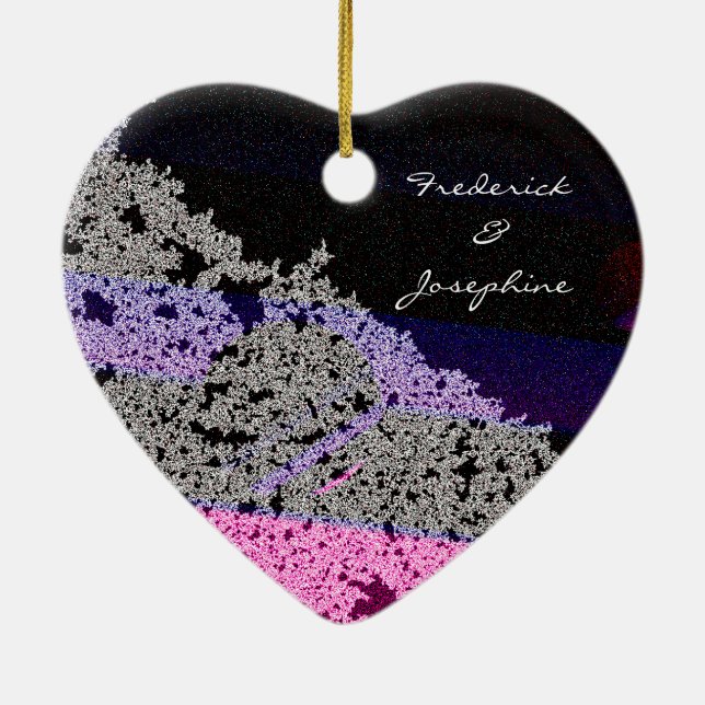 Love Heart Together Forever Ceramic Ornament (Back)