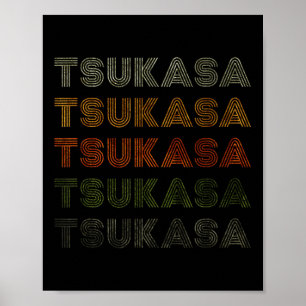Love Heart Tsukasa Tee Grunge Vintage Style Black Poster