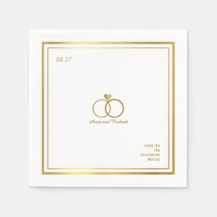 love heart & two wedding rings, an elegant napkin