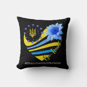 Love Heart Ukraine Be Kind Stand With Ukraine Ukra Throw Pillow