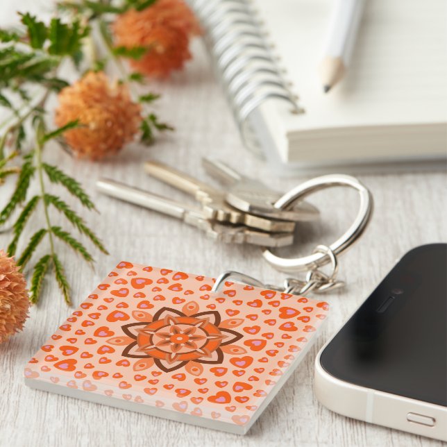 LOVE HEART VALENTINE BIRTHDAY GIFT KEYCHAIN (Front Right)