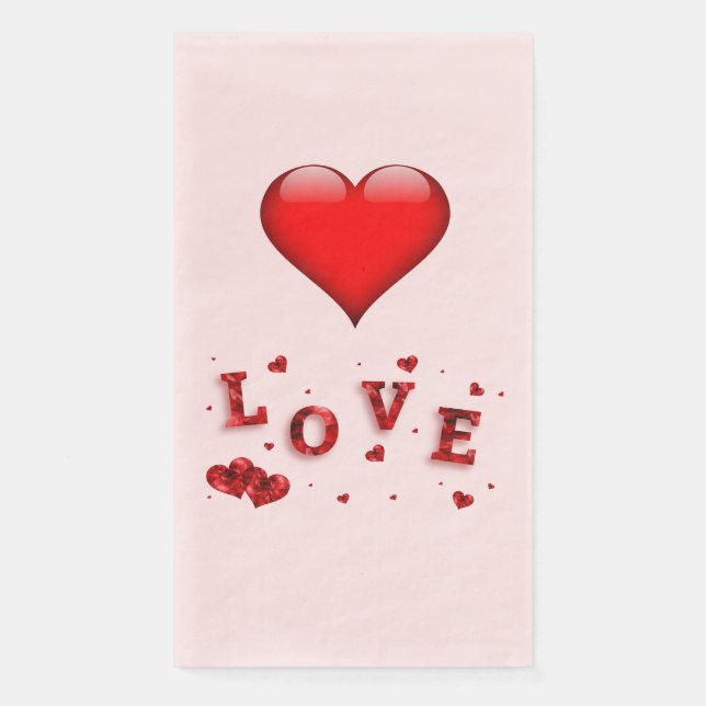 Love Heart Valentine Napkin (Front)