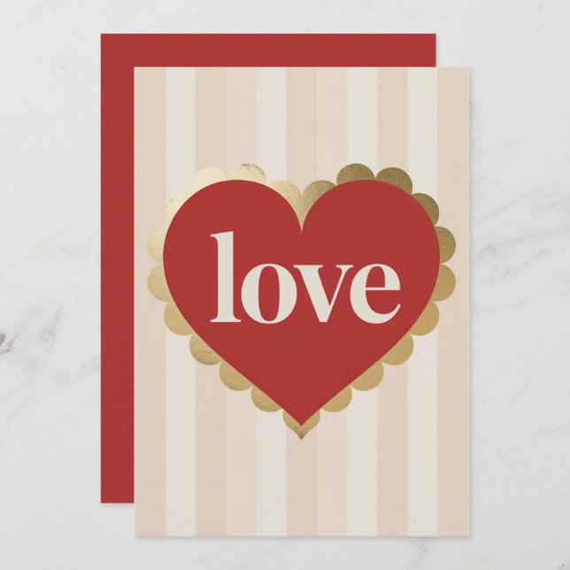 Love Heart Valentine's  Day  Card (Front/Back)