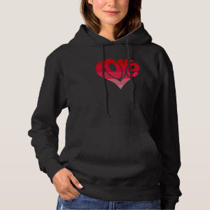 LOVE Heart Valentine's Day Heart Love Women Girls Hoodie