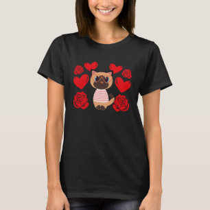 Love Heart Valentine's Day Roses Cat Boys Kids  1 T-Shirt