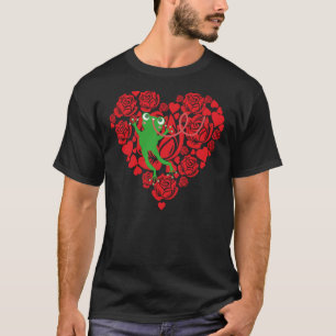 Love Heart Valentine's Day Roses Frog Boys Kids T-Shirt