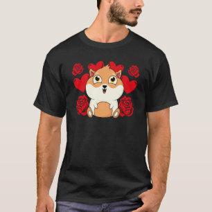 Love Heart Valentine's Day Roses Guinea Pig Boys K T-Shirt
