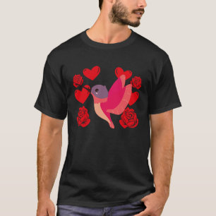 Love Heart Valentine's Day Roses Hummingbird Boys T-Shirt