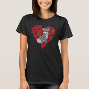 Love Heart Valentine's Day Roses Wolf Boys Kids T-Shirt