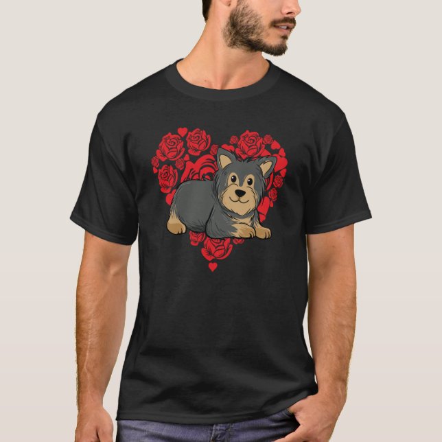 Love Heart Valentine's Day Roses Yorkshire Boys Ki T-Shirt (Front)