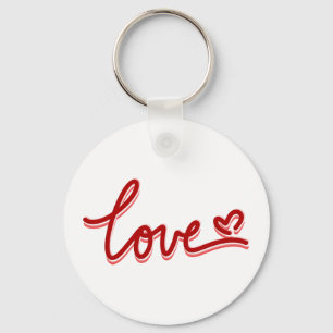 Love Heart Valentines Keychain
