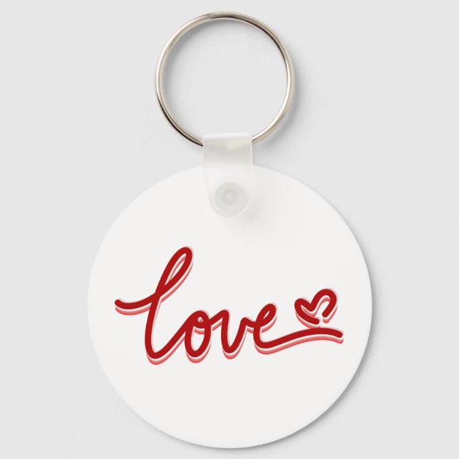 Love Heart Valentines Keychain (Front)