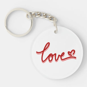 Love Heart Valentines Keychain