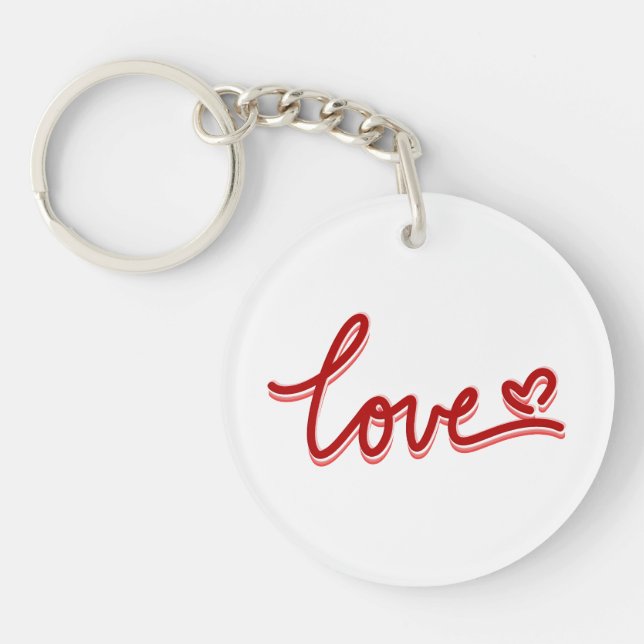 Love Heart Valentines Keychain (Front)