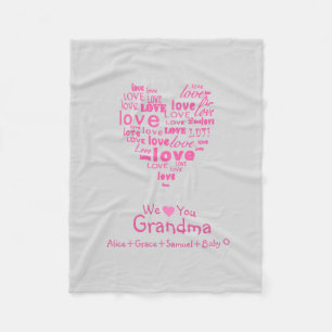 Love Heart "We Love You" Any Colour Personalized Fleece Blanket