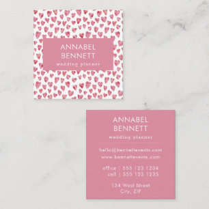 Love Heart Wedding Planner Square Business Card
