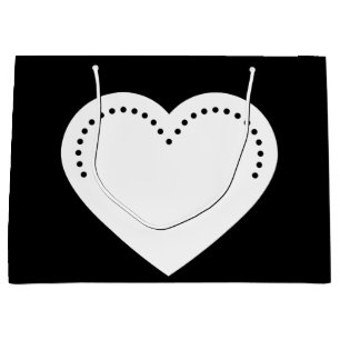 Love Heart White Valentine's Large Cadeau Sac