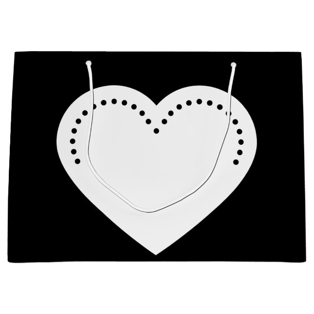 Love Heart White Valentine's Large Cadeau Sac (Devant)