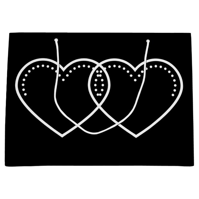Love Heart White Valentine's Large Gift Bag (Front)