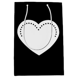 Love Heart White Valentine's Medium Cadeau Sac