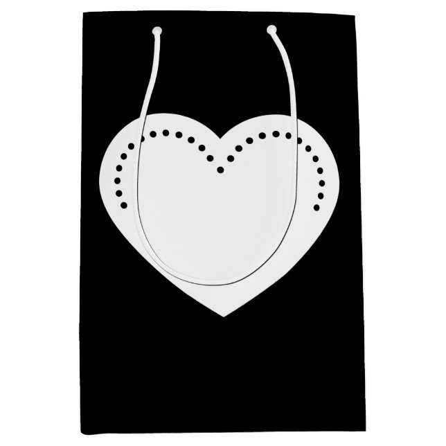 Love Heart White Valentine's Medium Cadeau Sac (Devant)