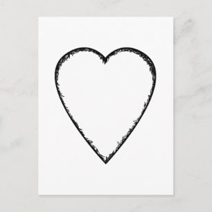 Love Heart with Scribble Edge. Postcard