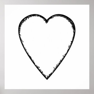 Love Heart with Scribble Edge. Poster