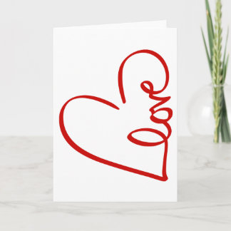 Love Heart Word Art Red Valentine's Card