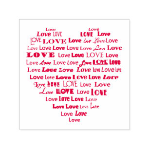 Love Heart Word Cloud Self-inking Stamp