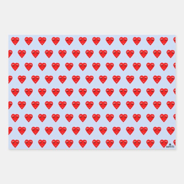 Love Heart Wrapping Paper Sheet (Front)