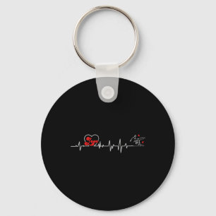 Love Heartbeat Hand Sign Language Hearing Loss Awa Keychain