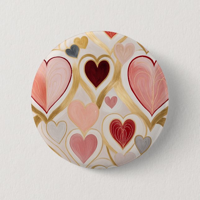 Love Hearts 2 Inch Round Button (Front)