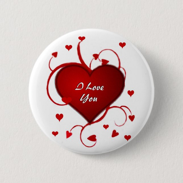 Love Hearts 2 Inch Round Button (Front)
