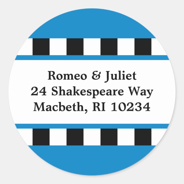 Love! Hearts Address Label - Blue (Front)