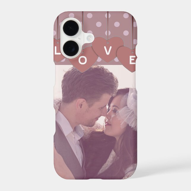 Love Hearts Banner Romantic Overlaid Custom Photo (Back)