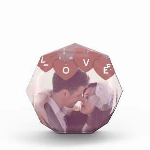 Love Hearts Banner Romantic Overlaid Custom Photo Block