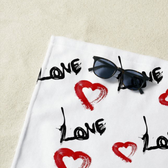 Love Hearts Beach Towel (In Situ)